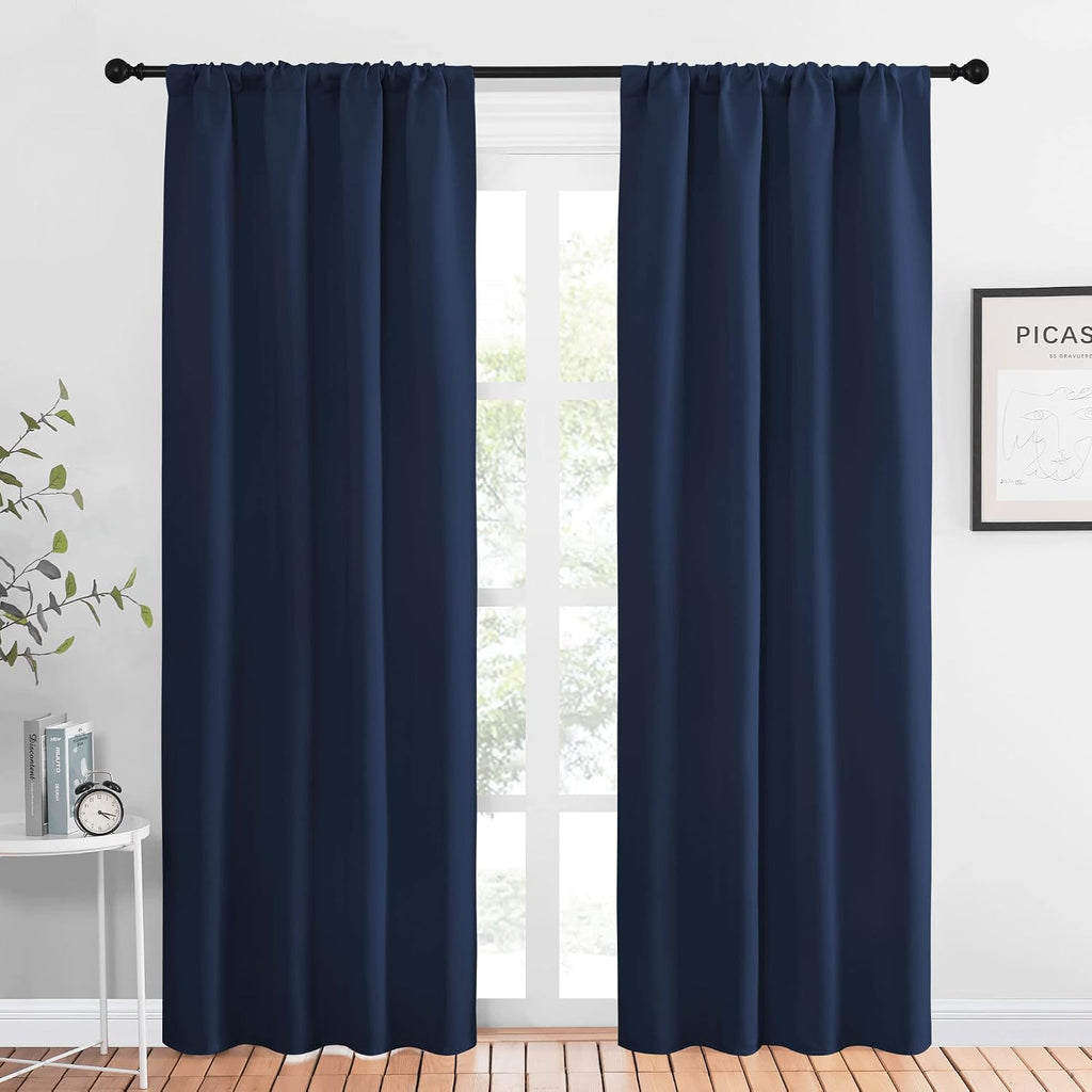 NICETOWN Thermal Curtains Blackout Draperies - Window Treatment Energy Saving Solid Blackout Rod Pocket Curtains/Drapes for Living Room…