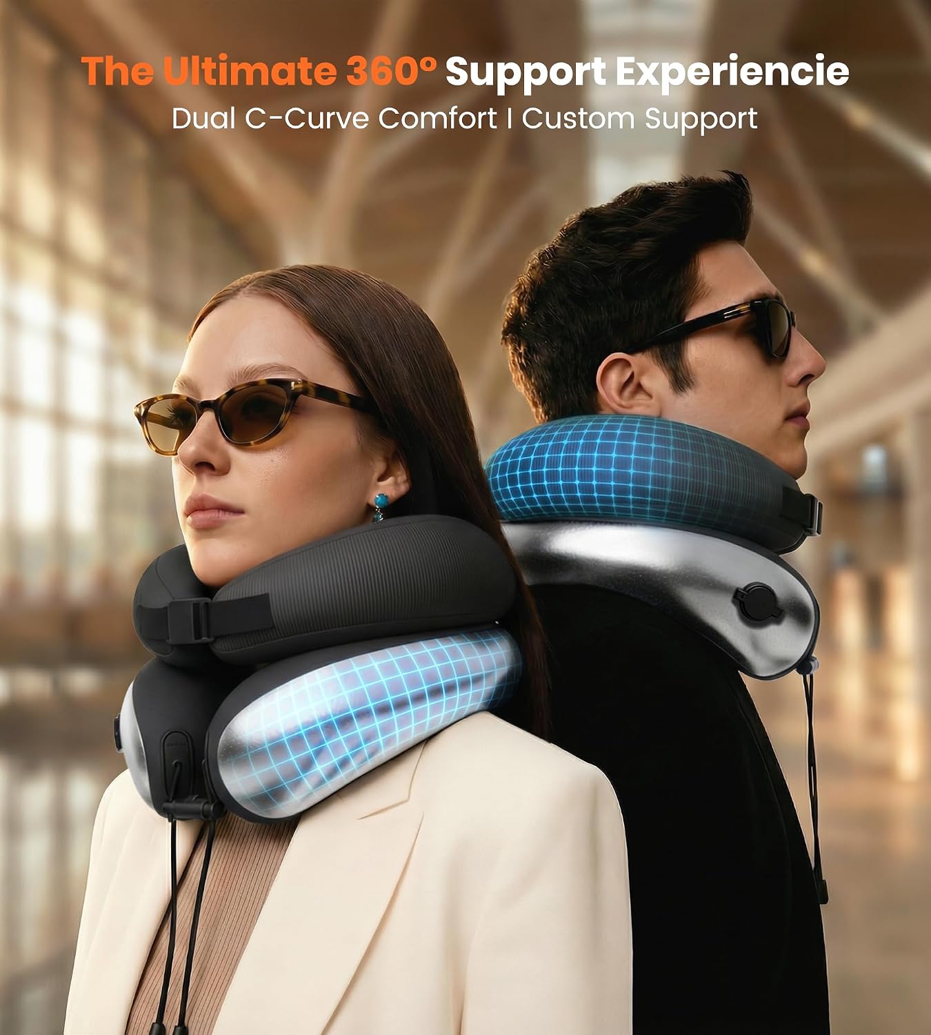 Neck Pillow for Traveling, Travel Pillows for Airplanes, Adjustable Neck Pillow Airplane Travel Essentials - 2 Layer Patented |…