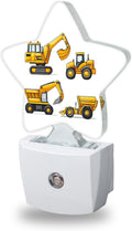 Nightlight, Cartoon Construction Vehicles Decorative Night Lights Plug Into Wall, Night Light with Auto Sensor for…