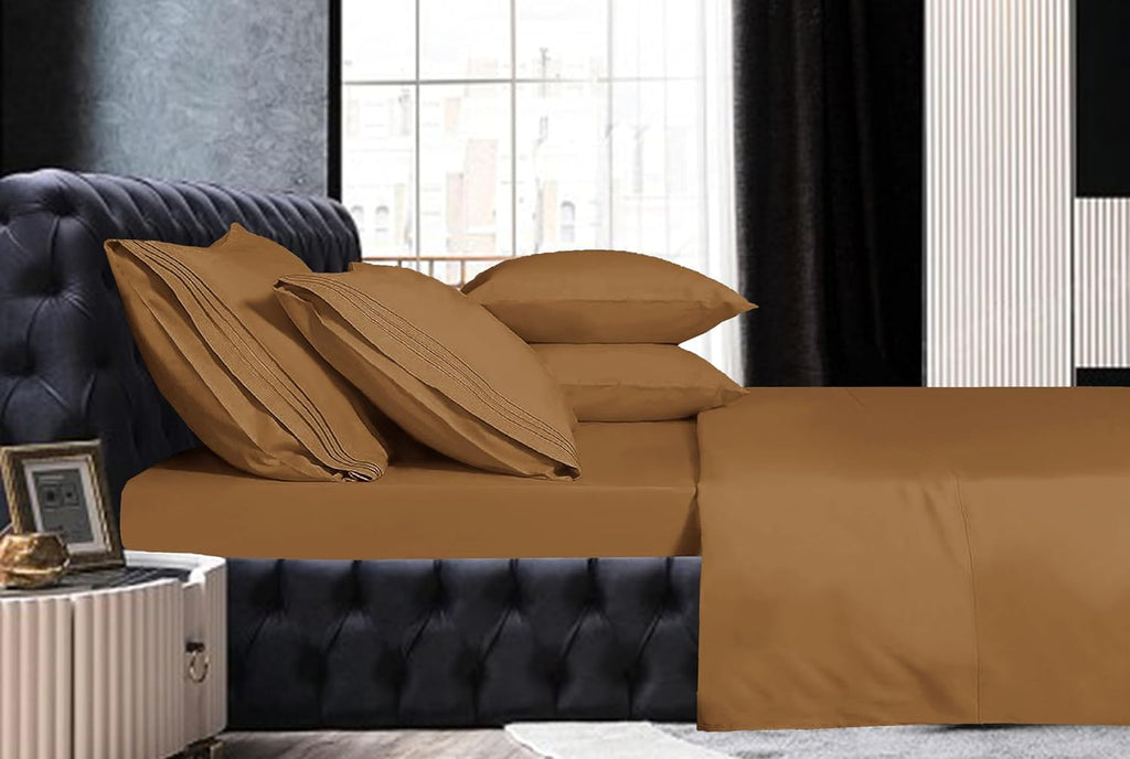 MocassiLuxuryBedding Mocassi Cali King Sheet Set - Luxury Hotel 1800 Premier Bedding Sheets & Pillowcases - Ultra Soft Breathable & Cooling…