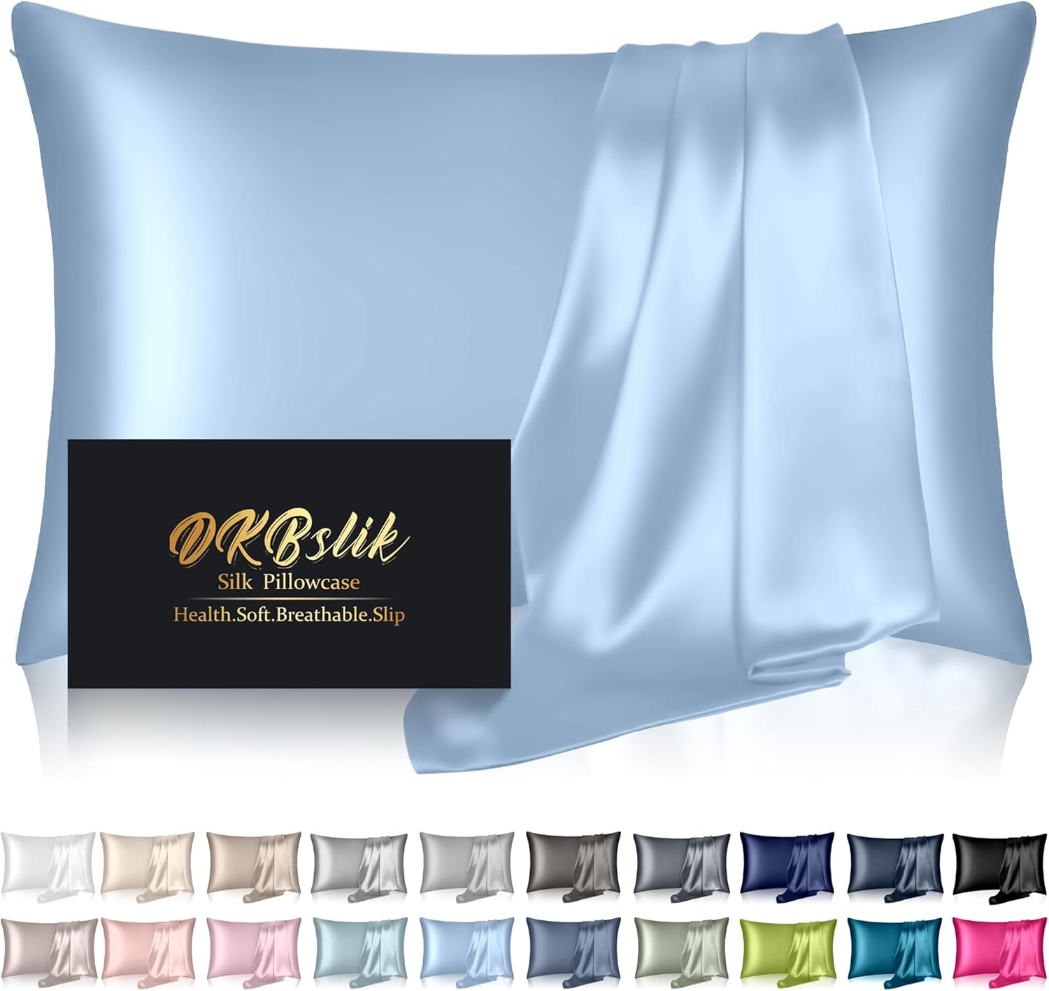 Home Silk Pillowcase for Hair and Skin, Mulberry Silk Pillow Cases Queen Size, Anti Acne Cooling Beauty Sleep Both Sides Natural Silk Satin…