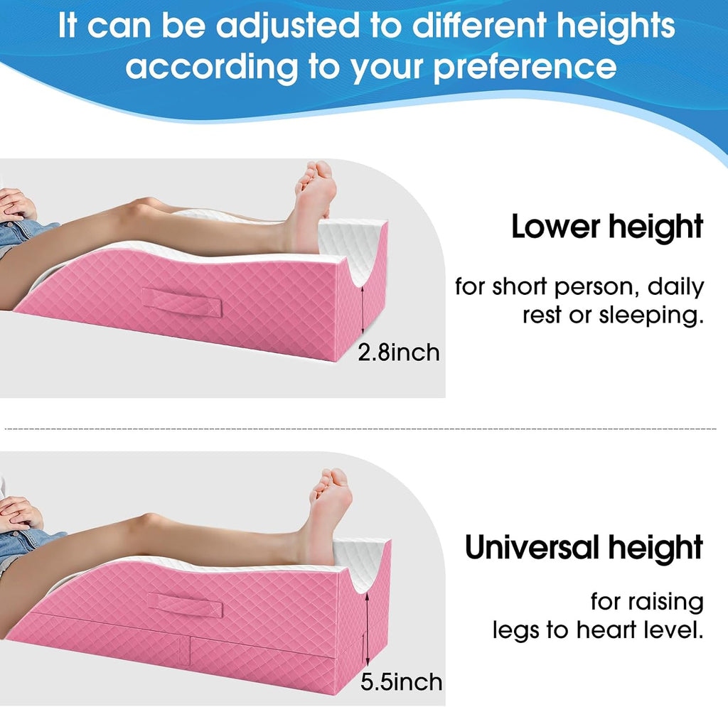 TranquilRelax TranquilRelax Elevation Pillows for Leg After Surgery, Memory Foam Adjustable Wedge Pillow for Injury or Rest, Ankle P…