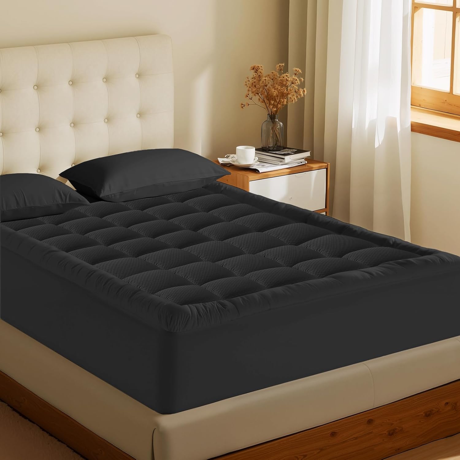 Matbeby Twin XL Mattress Pad - Cooling Breathable Mattress Topper, Quilted Fitted Mattress Protector, Pillow Top Mattress Cover with 8-21"…