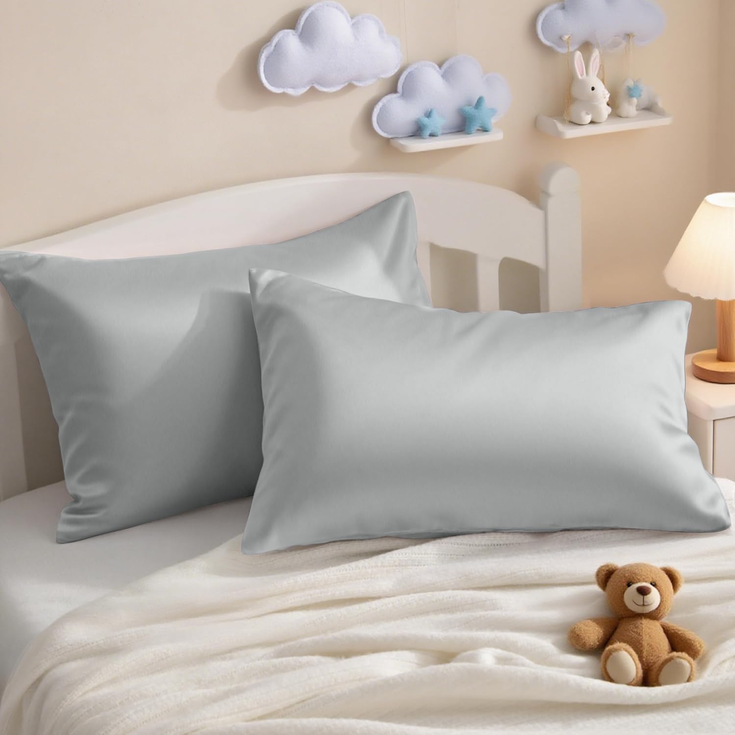 Ntbay 2 Pack Pillows with Egyptian Cotton Pillowcases, Soft Cotton Down Alternative 13x18 Envelope Pillows for Sleeping in Crib Bed - Machi…