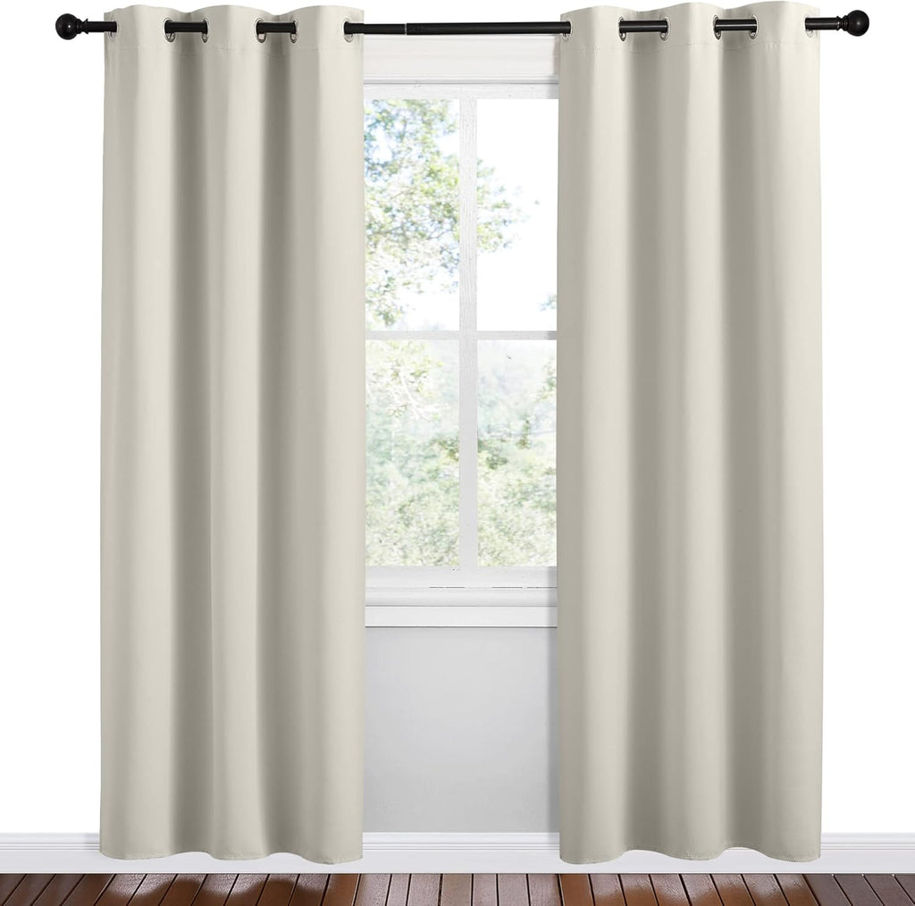 NICETOWN Kitchen 78 inches Long Curtains for Decoration, Natural, 2 Panels, 42 inches Wide, Thermal Insulated Grommet Room Darkening…