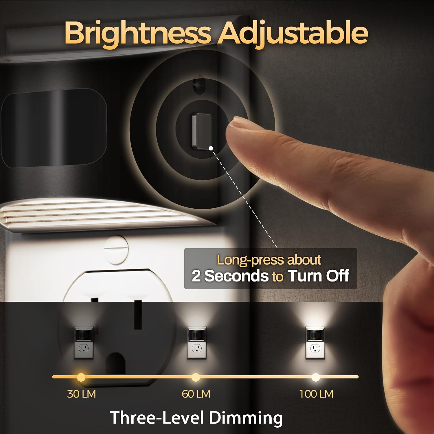 DORESshop LED Night Light[4 Pack], Night Lights Plug into Wall, 3 Mode Plug in Night Light with Motion Sensor, Dusk to Dawn Sensor, 5000K…