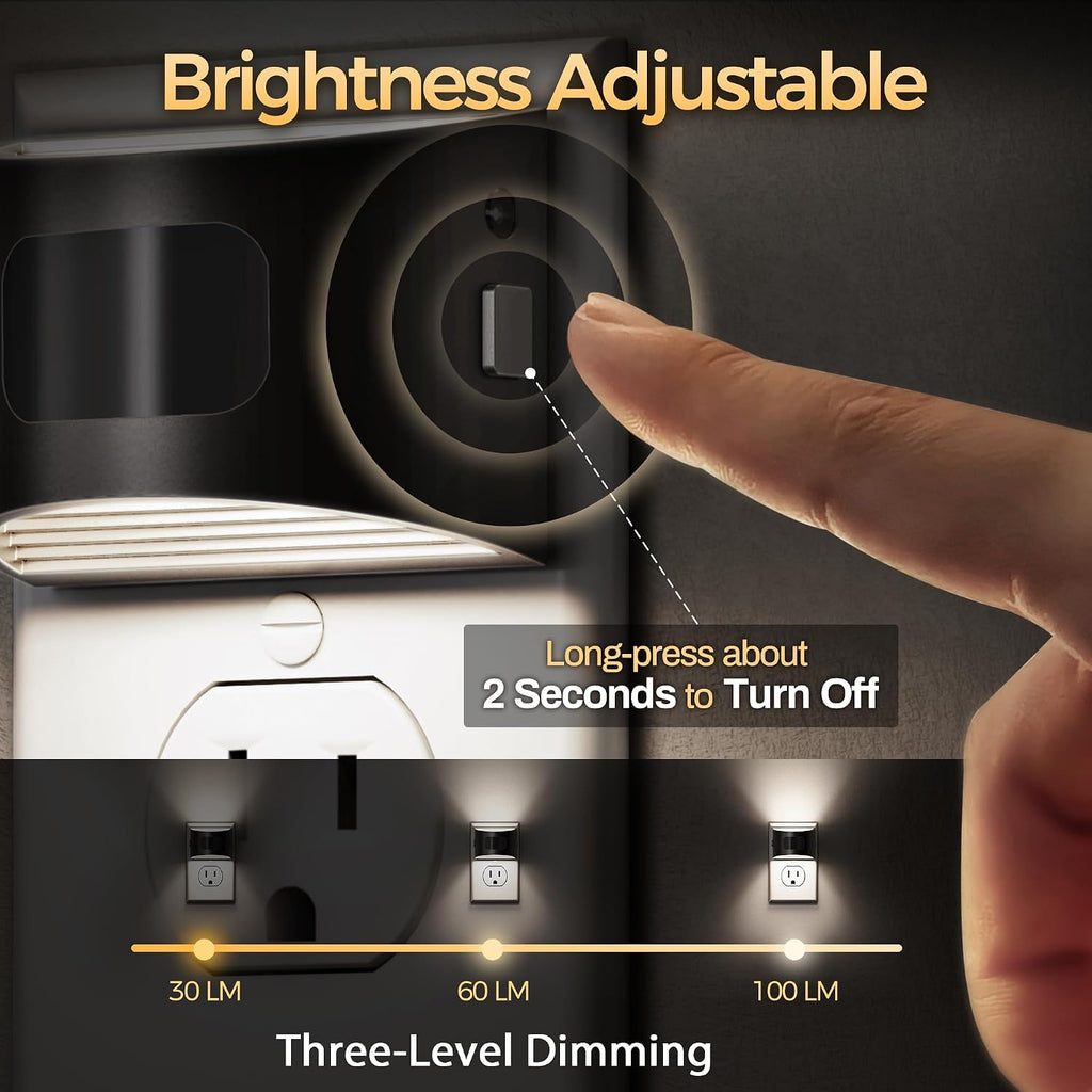 DORESshop LED Night Light[2 Pack], Night Lights Plug into Wall, 3 Mode Plug in Night Light with Motion Sensor, Dusk to Dawn Sensor, 5000K…