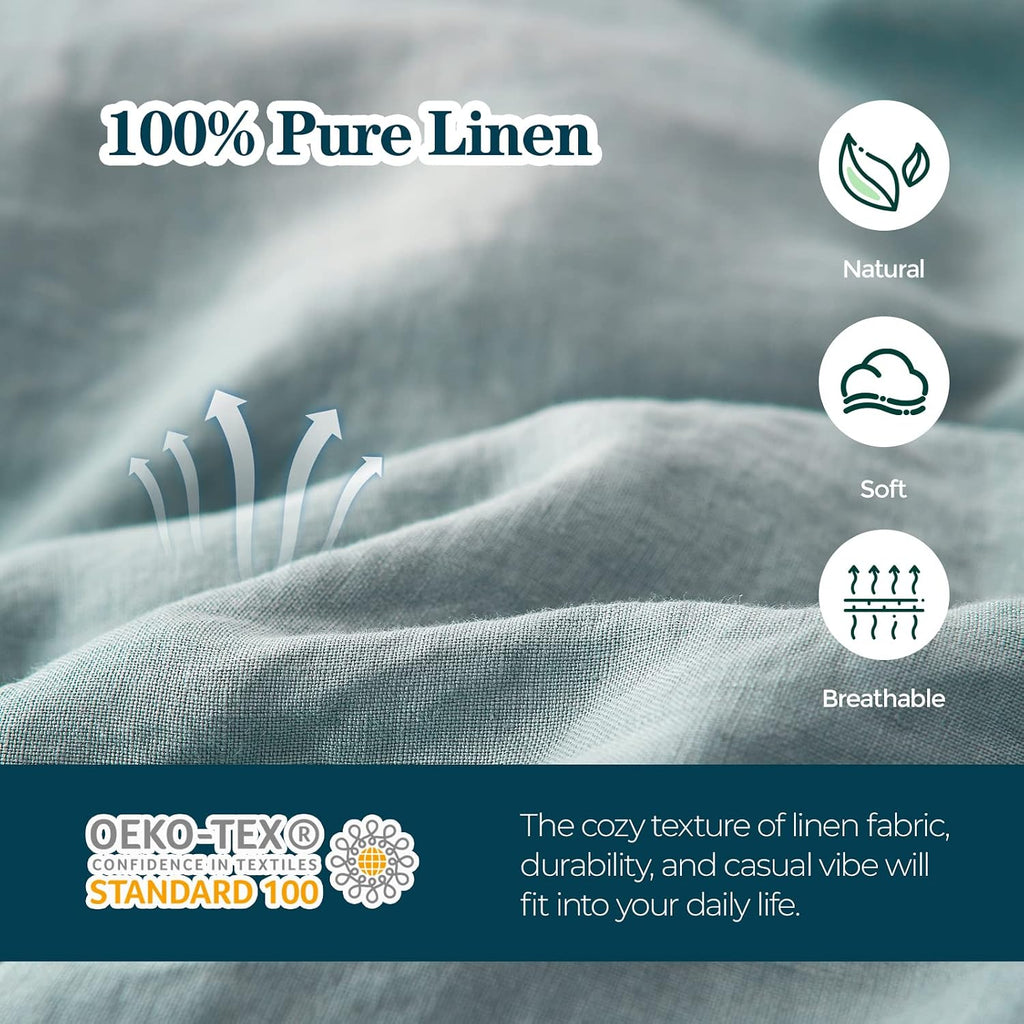 Simple&Opulence Body Pillow Cover 20" x 54",100% Pure Linen, Ultra Soft and Breathable, Body Pillowcase with Envelope Closur…