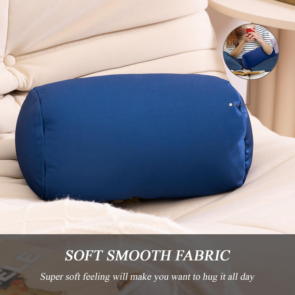 2Pcs Microbead Bolster Tube Neck Bed Body Pillows, 12 x 7 inches Squish Bean Bag Microbead Pillow for Sleeping Home Travel Neck Lumbar…