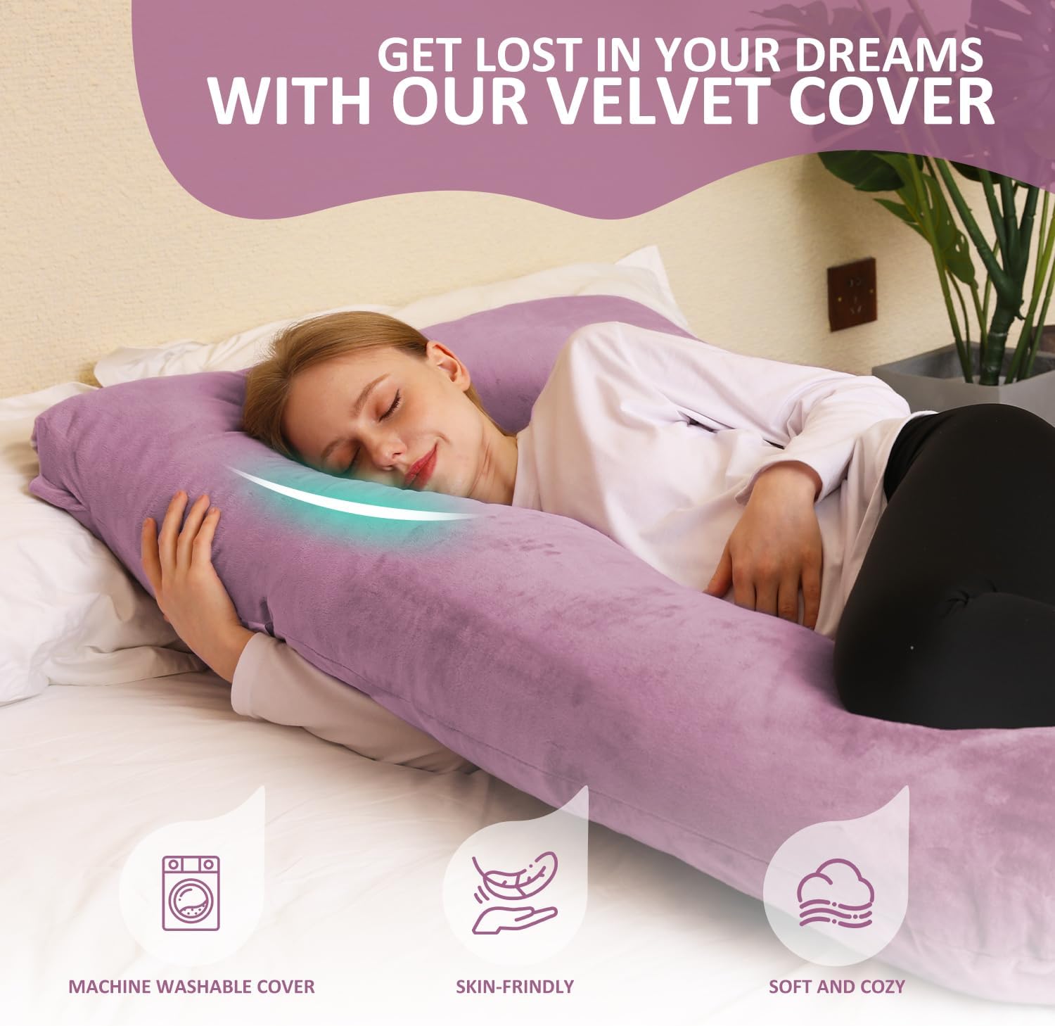 ChillingHome Chilling Home Pregnancy Pillows for Sleeping-U Shaped Full Body Pillow Maternity Pillow 58 inch-Pregnant Women Must Have with…