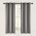 NICETOWN Room Darkening Cafe Satin Curtains for Small Windows, 42" Wide by 63" Long, 2 Panels, Chrome Gray, Grommet Privacy Blackout…