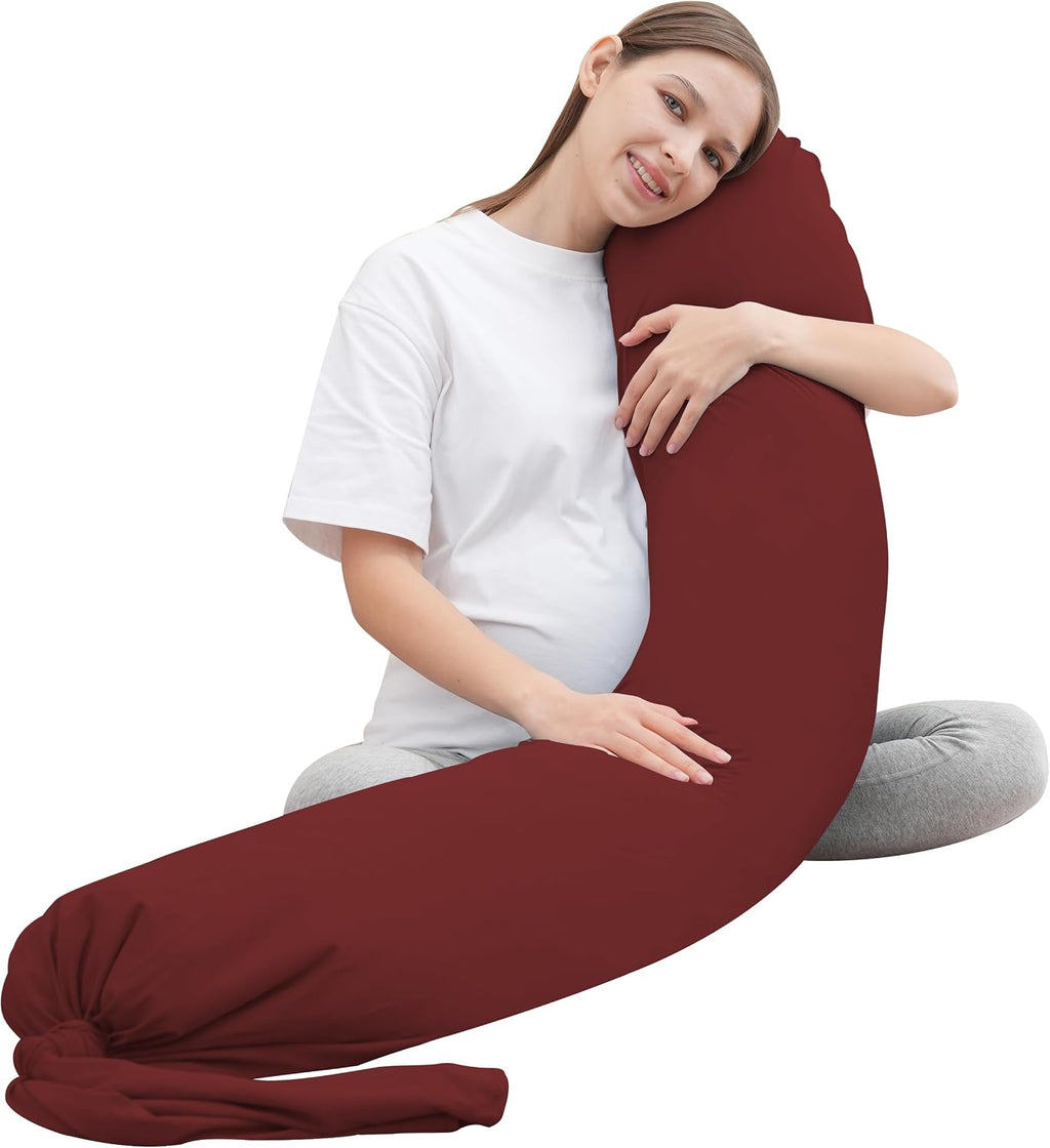 Moonpark MOON PARK Pregnancy Pillow - Incredibly Smooth and Soft Cooling Cover I Shaped Full Body Maternity Pillow with Removable Cover - S…