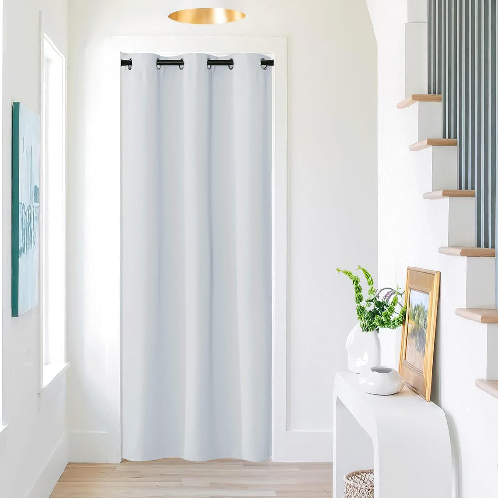 Nicetown Door Curtain 80 inches Length, Room Darkening Privacy Doorway Drape Easy Sliding Grommet Thermal Insulated Curtain for Bedroom Clo…