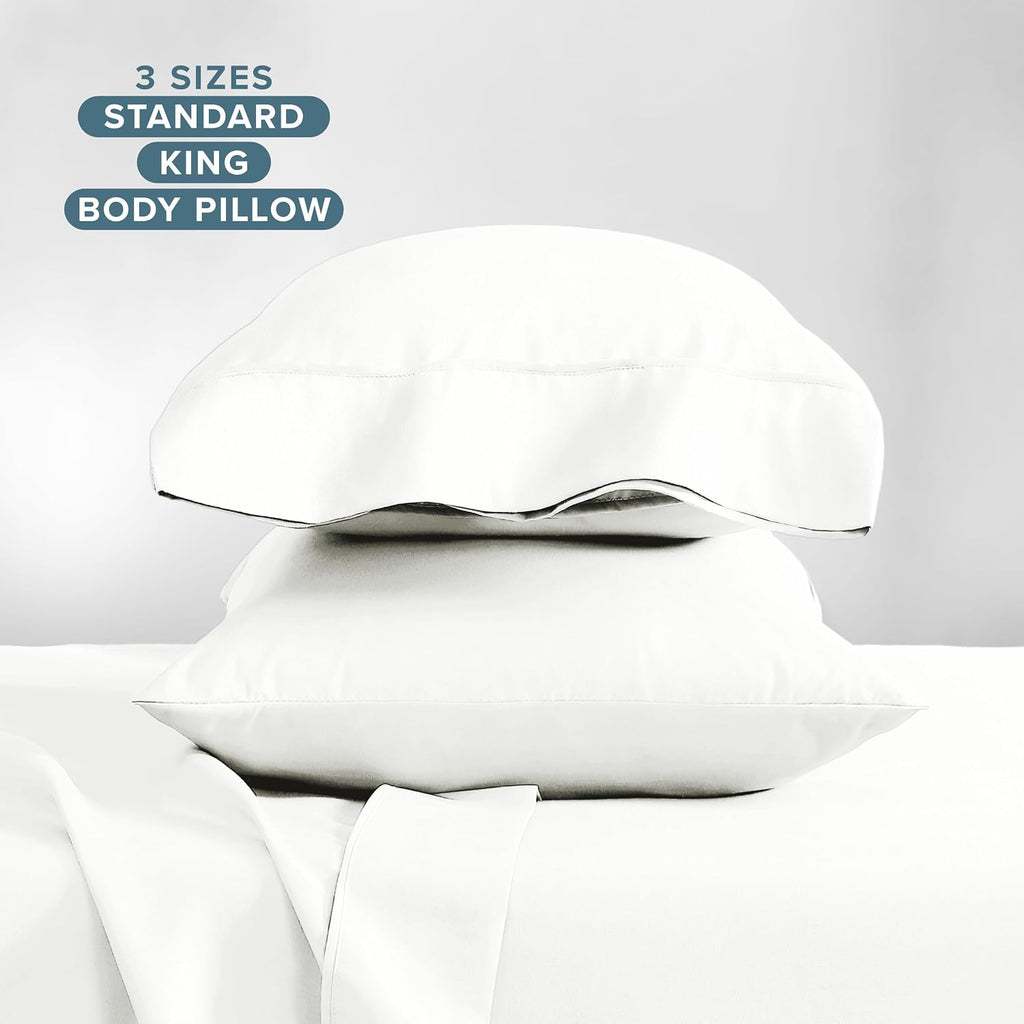 BareHome Bare Home Microfiber Pillow Cases - King Size Set of 2 - Cooling Pillowcases - Double Brushed - Ivory Pillowcases 2 Pack - Easy Ca…