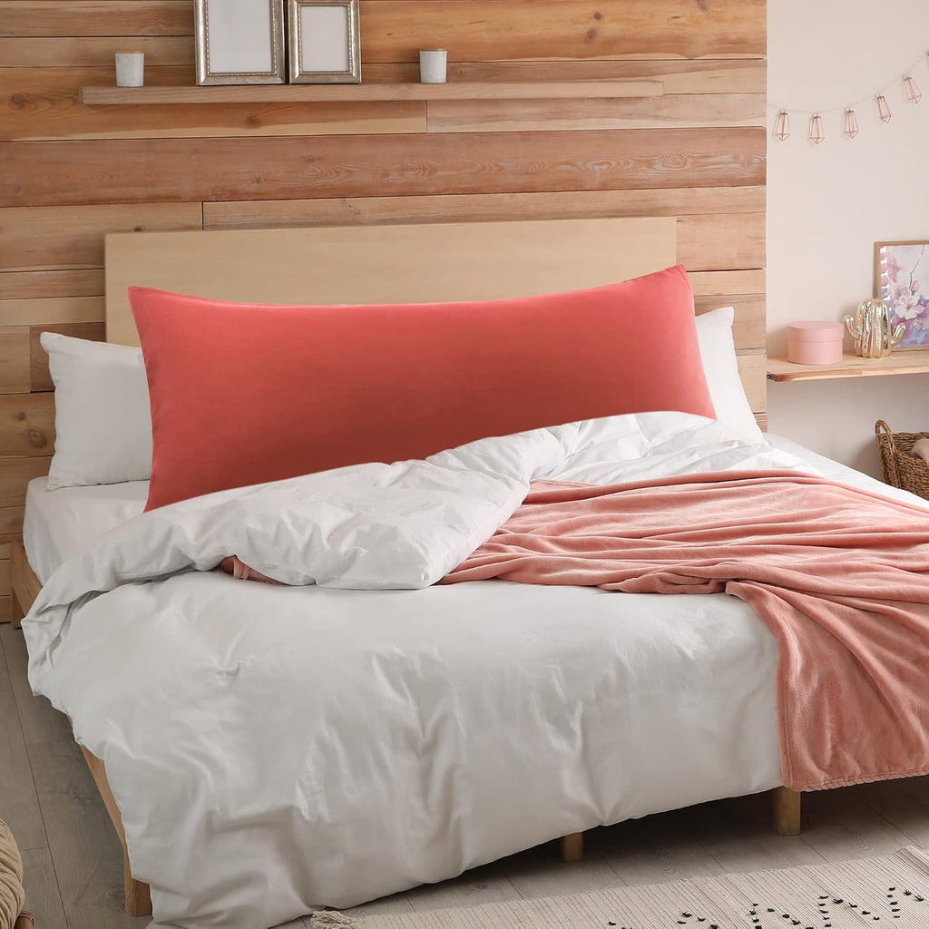 uxcell Soft Microfiber Body Pillow Cover with Zipper Closure, Long Pillow Cases for Body Pillows Weave for 90 GSM Polyester, Orange Body (2…