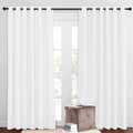 NICETOWN 50% Blackout Pure White Sliding Glass Curtains 2 Panels Set - Window Treatment Thermal Insulated Grommet Light Blocking Sound…