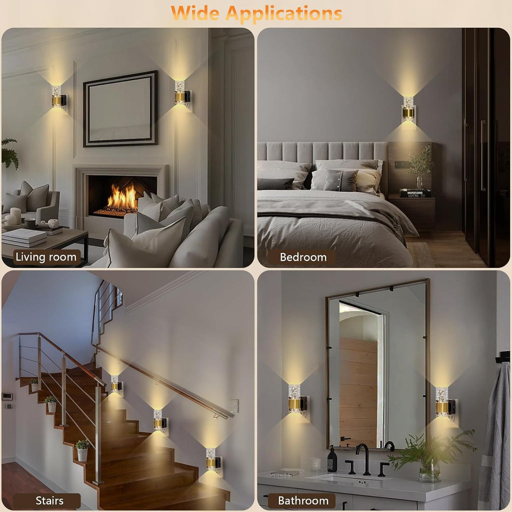 LED Night Lights Plug into Wall 2 Pack, Acrylic Nightlight with Dusk to Dawn Sensor, 0-100LM Stepless Dimmable, 3000K Soft Light, Wall…