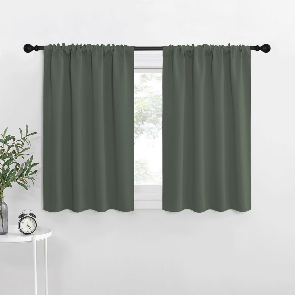 NICETOWN Bedroom Curtains Blackout Draperies - All Season Thermal Insulated Solid Rod Pocket Top Blackout Curtains/Drapes for Kid's Room…