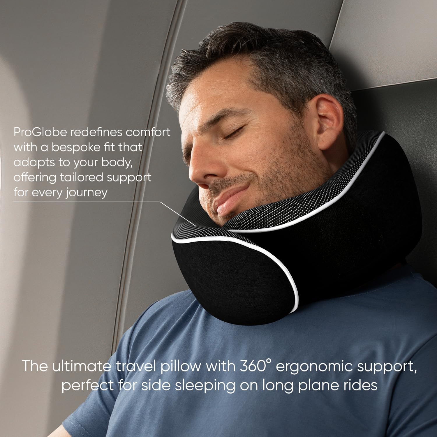 Proglobe Orthopedic Neck Pillow, Travel Neck Pillows for Airplanes, Memory Foam Kit, 360° Head Support, Airplane Pillow Set with 3D…