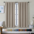Simplebrand Ava Stone Blackout Curtains for Bedroom 63 Inch Length 2 Panels Set, Solid Thermal Insulated Energy Saving Rod Pocket Window Tr…