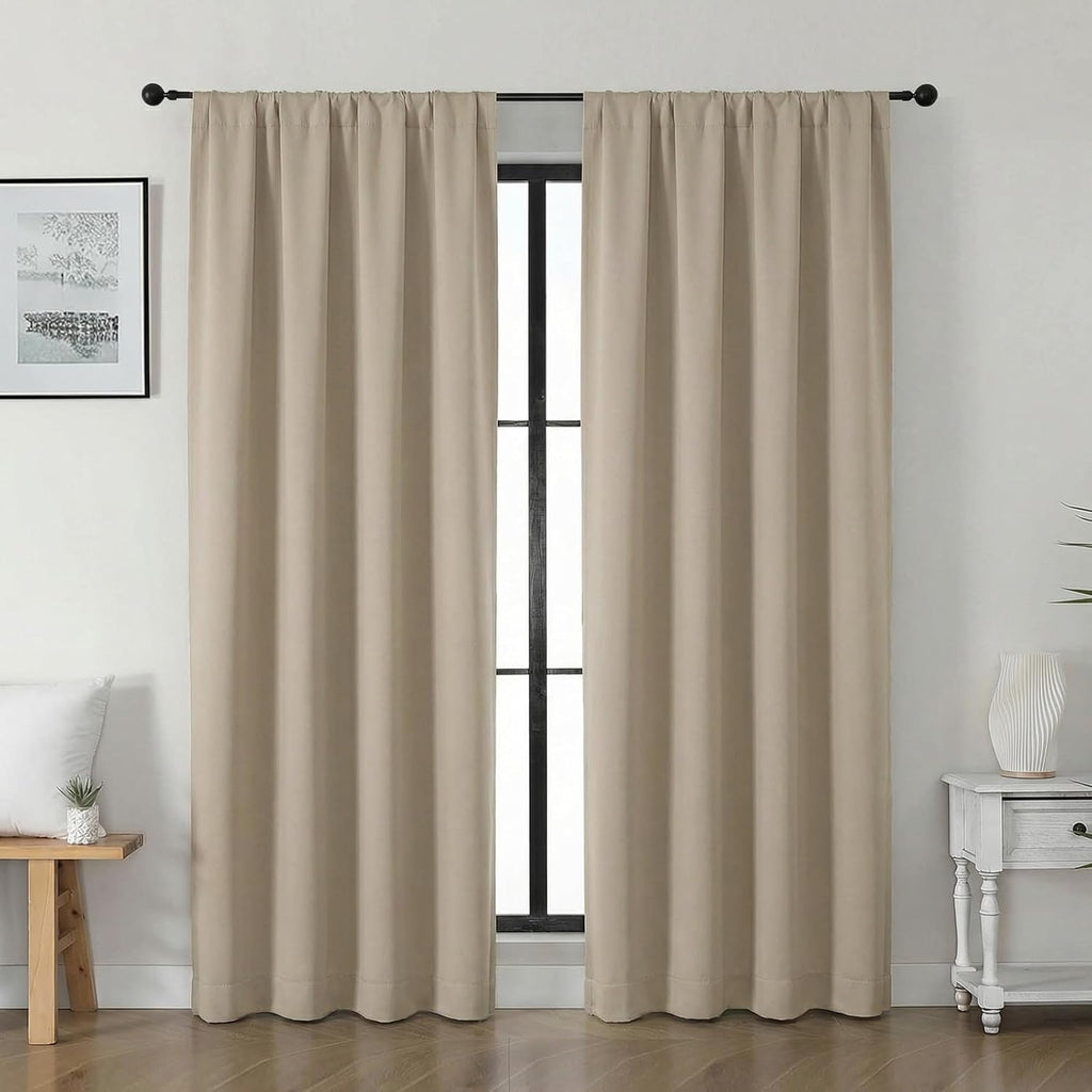 Gwine Blackout Curtains for Bedroom 72 Inches Long - Thermal Insulated Noise Reducing Window Curtain Panels, Room Darkening Curtain…