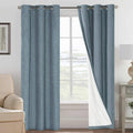 H.VERSAILTEX Primitive Linen Curtains 100% Blackout Curtain Drapes Burlap Curtains with White Thermal Insulated Liner, Grommet Top Drapes…