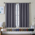 Simplebrand Ava Grey Short Blackout Curtains for Bedroom 45 Inches Long 2 Panels Set, Solid Thermal Insulated, Energy Saving Window Treatme…