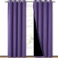 Nicetown Lilac Purple Full Shade Curtain Panels, Pair of Energy Smart & Noise Blocking Out Blackout Drapes for Dining Room Window, Thermal…