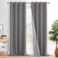 Xwzo 100% Blackout Curtains - Extra Long Thermal Insulated Black Liner Curtains, Noise Reducing and Heat Blocking Drapes for Bedroom with T…