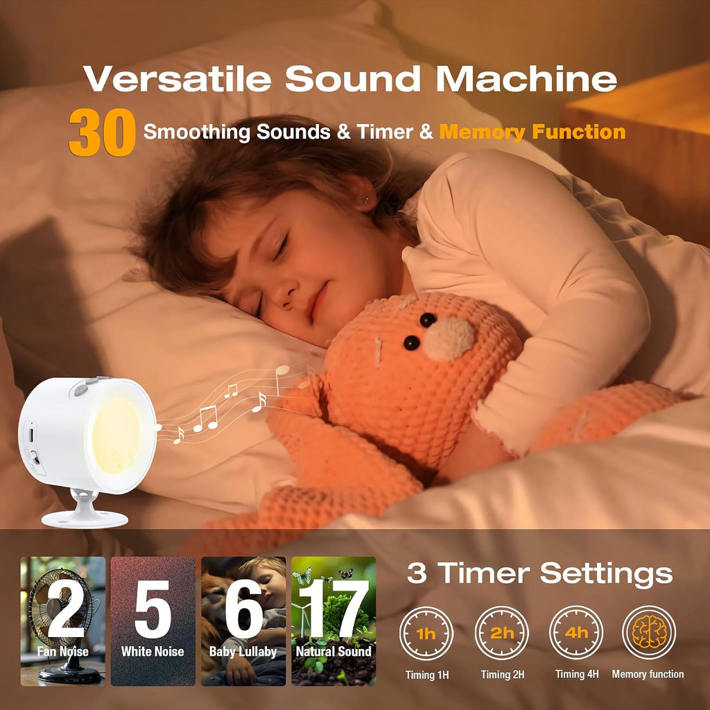 Wall Mounted Light White Noise Sound Machine for Noise Canceling- 30 Soothing Sounds, Motion Sensor & Timers, Sleep Baby Soother, Night…