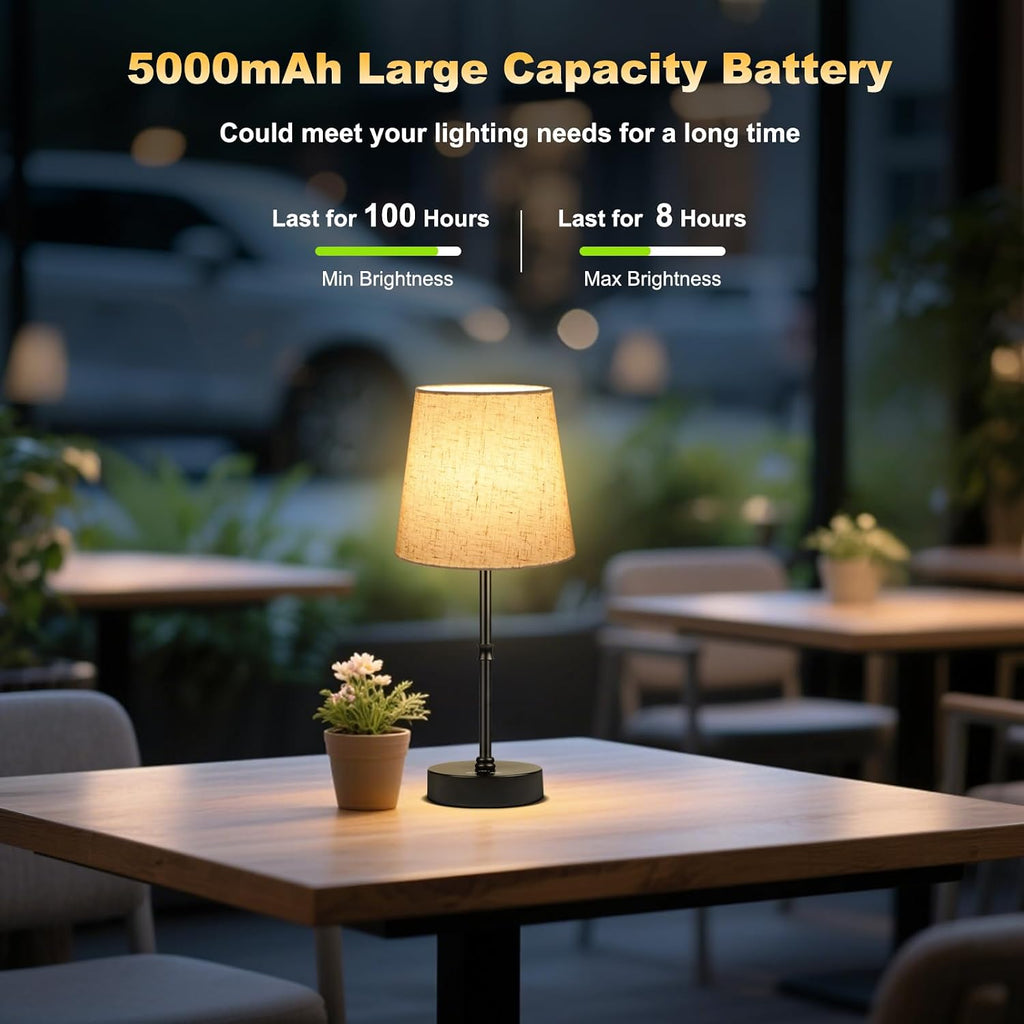 Wowag Cordless Table Lamp,5000mAh Rechargeable Battery Operated Desk Lamp,3 Colors & 7 RGB Stepless Dimmable, Portable Wireless Touch…