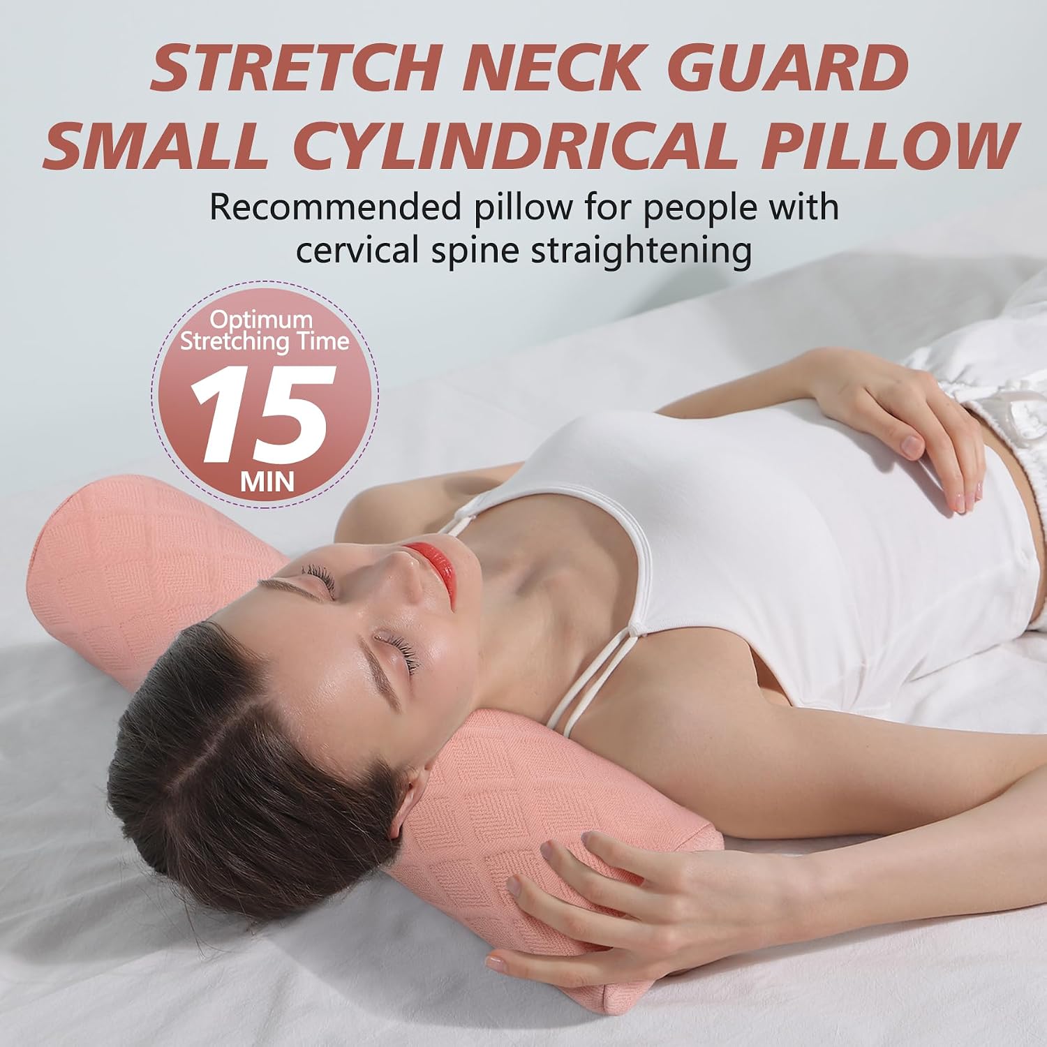 Cozyth 3.1" H Small Cervical Roll Pillow, Medium Soft Memory Foam Neck Round Pillow Cylinder Bolster Pillow for Sleeping, Round Neck Su…