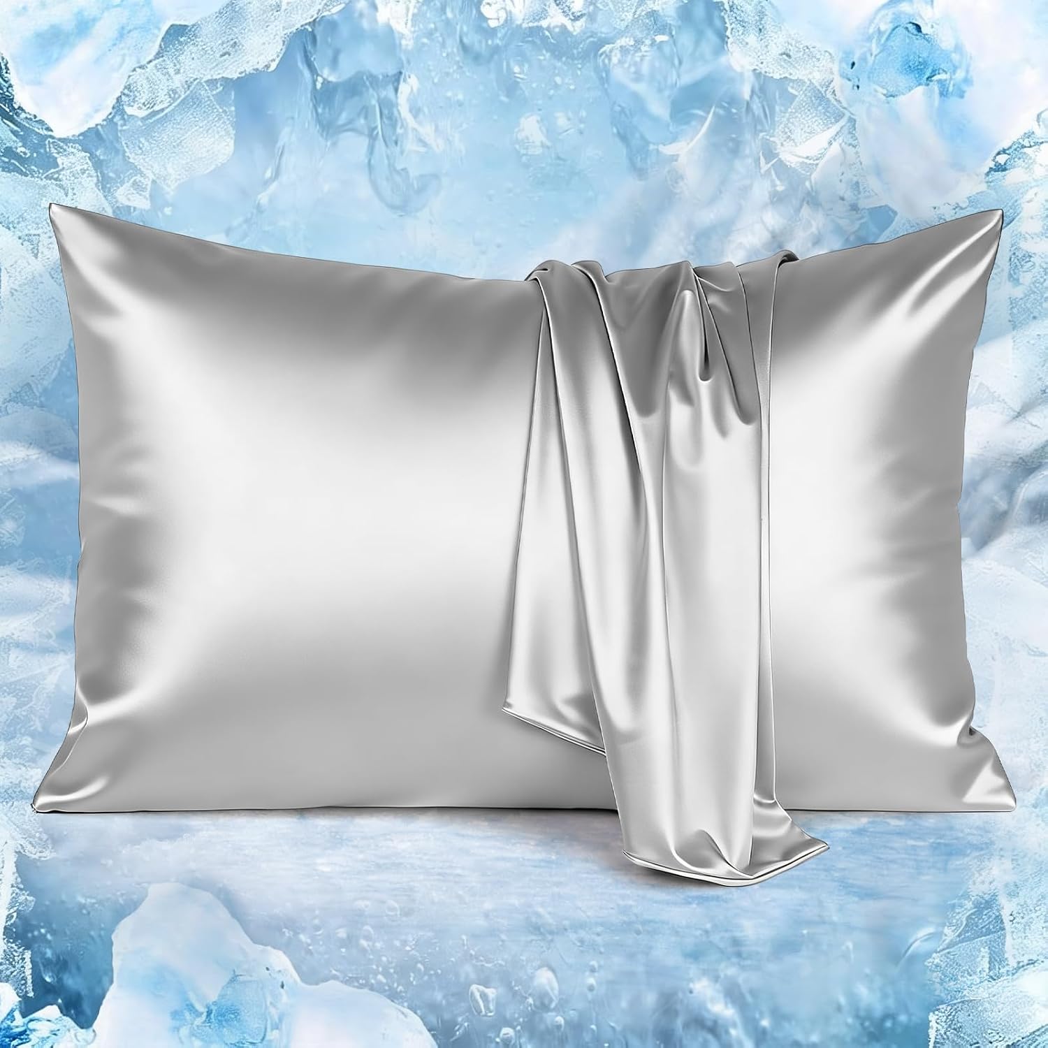 Avolare Cooling Pillow Cases, Arc-Chill 3.0 Cooling Pillowcases for Hot Sleepers, Satin King Pillow Cases Set of 2 with Zipper, Silky Pillo…
