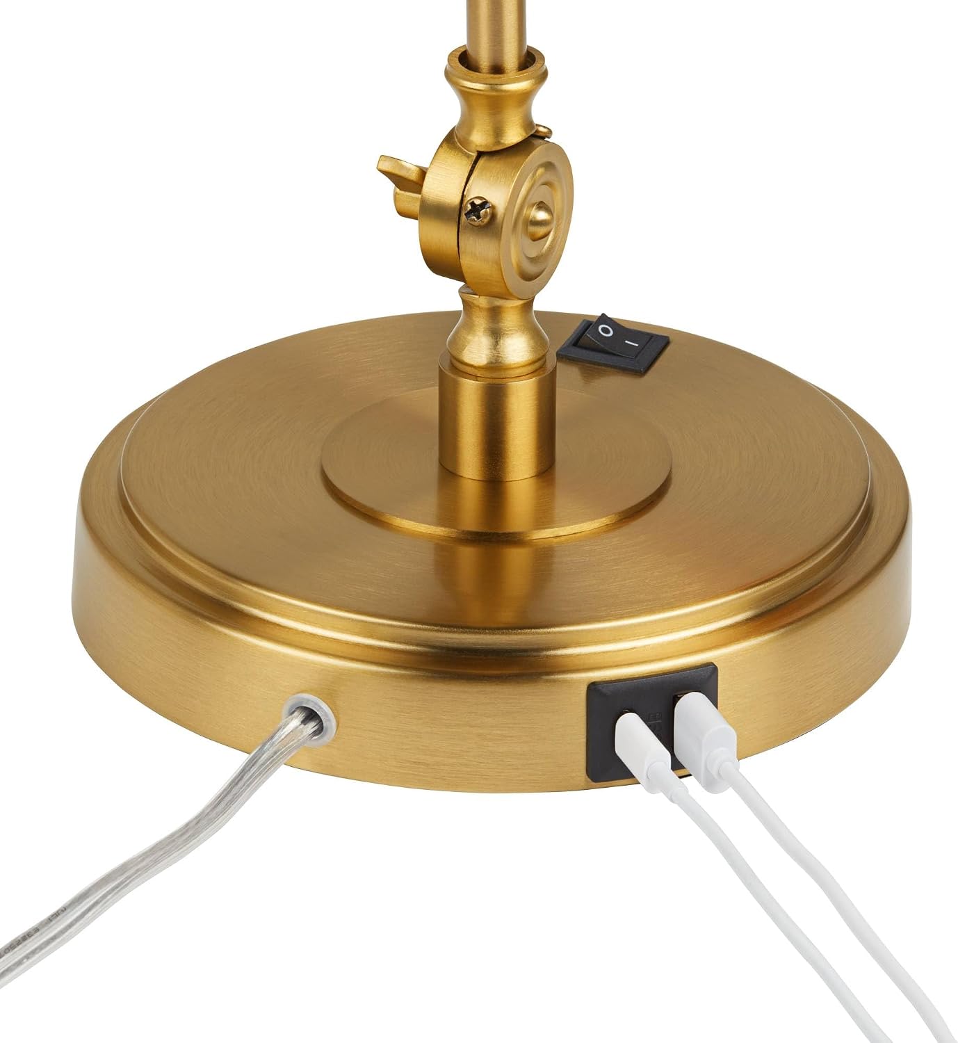 360 Lighting Wray 26 3/4" High Modern Desk Lamp with USB Charging Ports A+C Warm Brass Gold Metal Adjustable Arm Head for Bedroom Living…