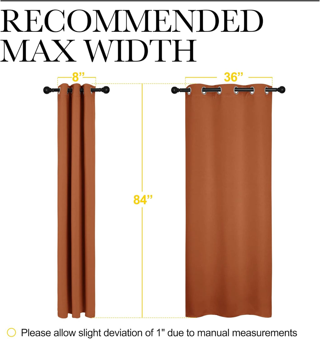 NICETOWN Nursery Essential Thermal Insulated Solid Grommet Top Blackout Curtains/Drapes for Halloween Decorations (1 Pair, 42 x 84 inches…