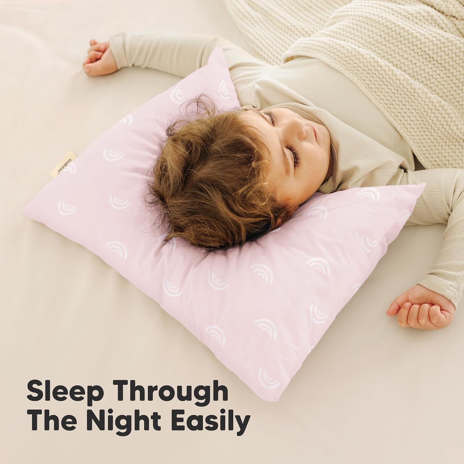 KeaBabies 2-Pack Toddler Pillows 2 Year Old to 5-13x18 Soft Organic Cotton Kids Pillow for Sleeping, Travel, School, Daycare, Nap…