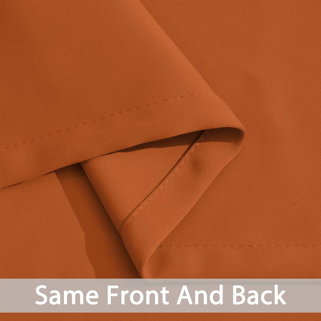 Yakamok Soft and Smooth Orange Blackout Curtains for Bedroom - Grommet Thermal Insulated Room Darkening Curtains for Living Room, Set of…