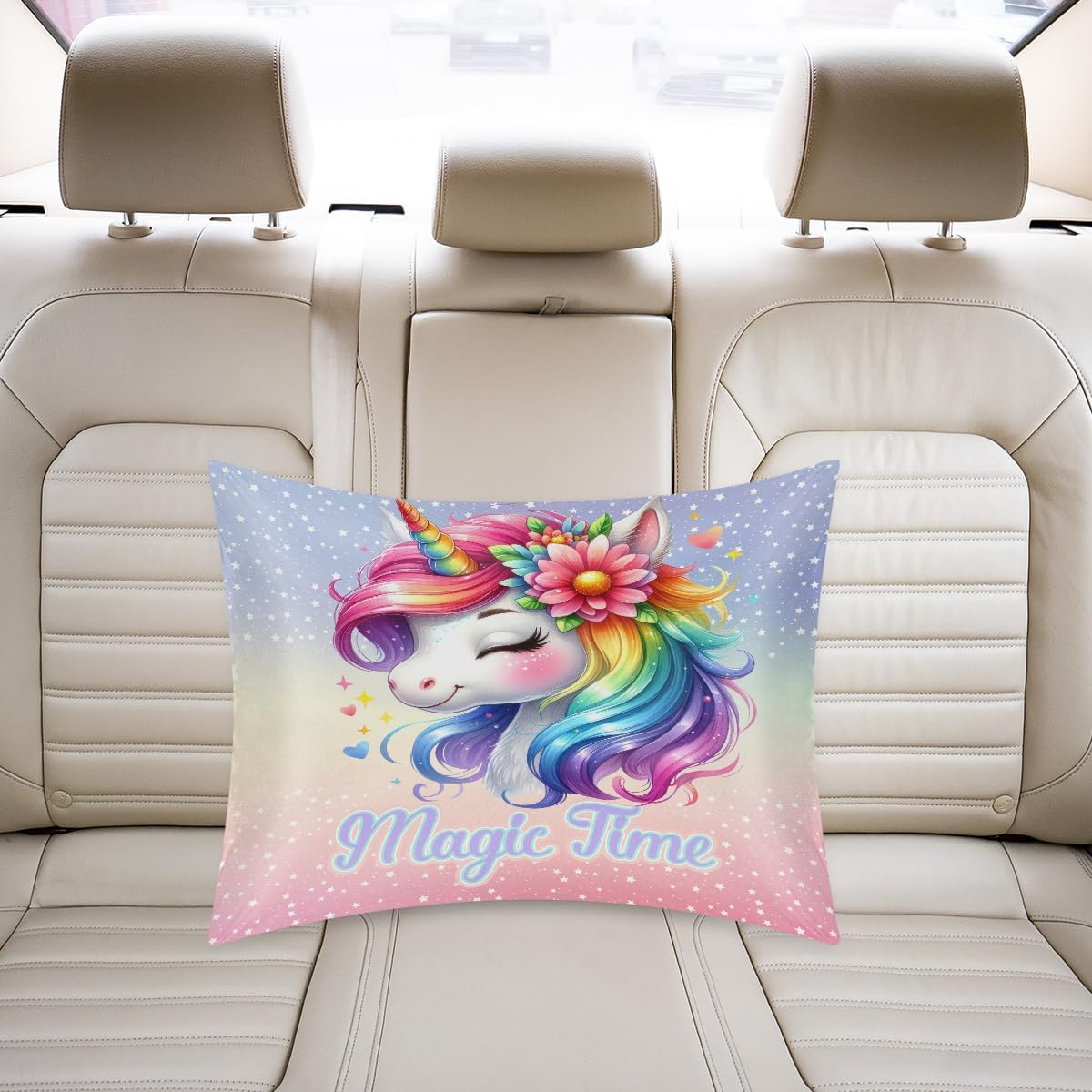 Unicorn Rainbow Animal Satin Silk Pillowcase for Hair and Skin Pillow Cases Standard Size Soft Silk Pillow Case with Envelope Closure…