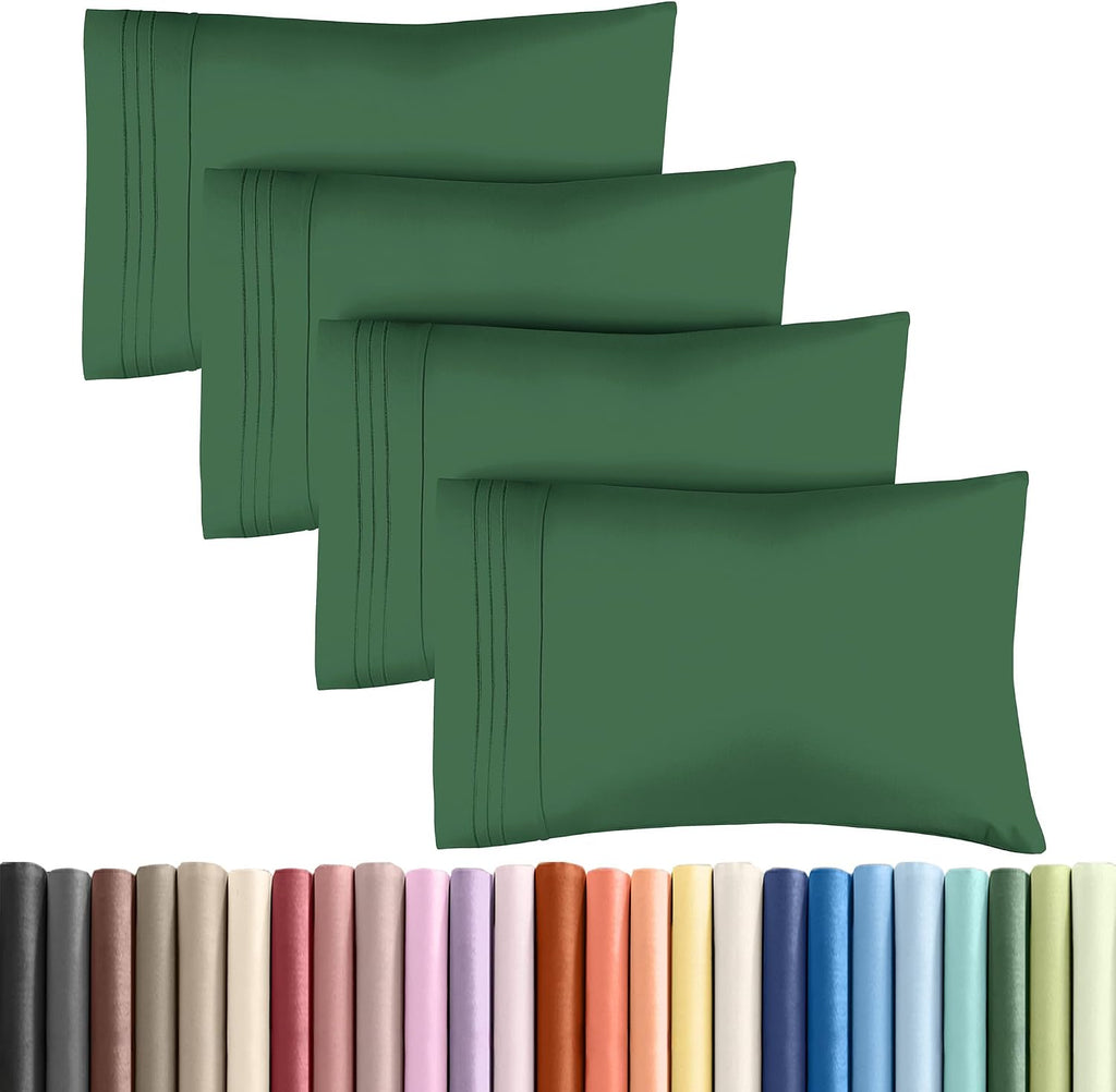 King Pillow Cases Set of 4 - Ultra Soft Hotel Quality Pillowcase Covers - Comfy, Cozy & Wrinkle Free - Shrinkage and Fade Resistant…