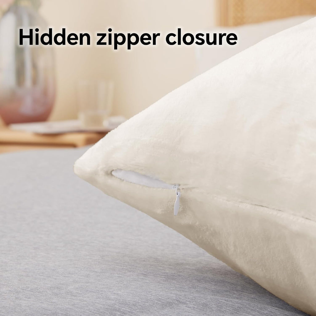 Bedelite Flannel King Size Pillow Cases Set of 2, Super Soft Fleece Pillowcases with Zipper for Bedroom, Sofa, Couch, Luxury Cozy Fuzzy Velv…