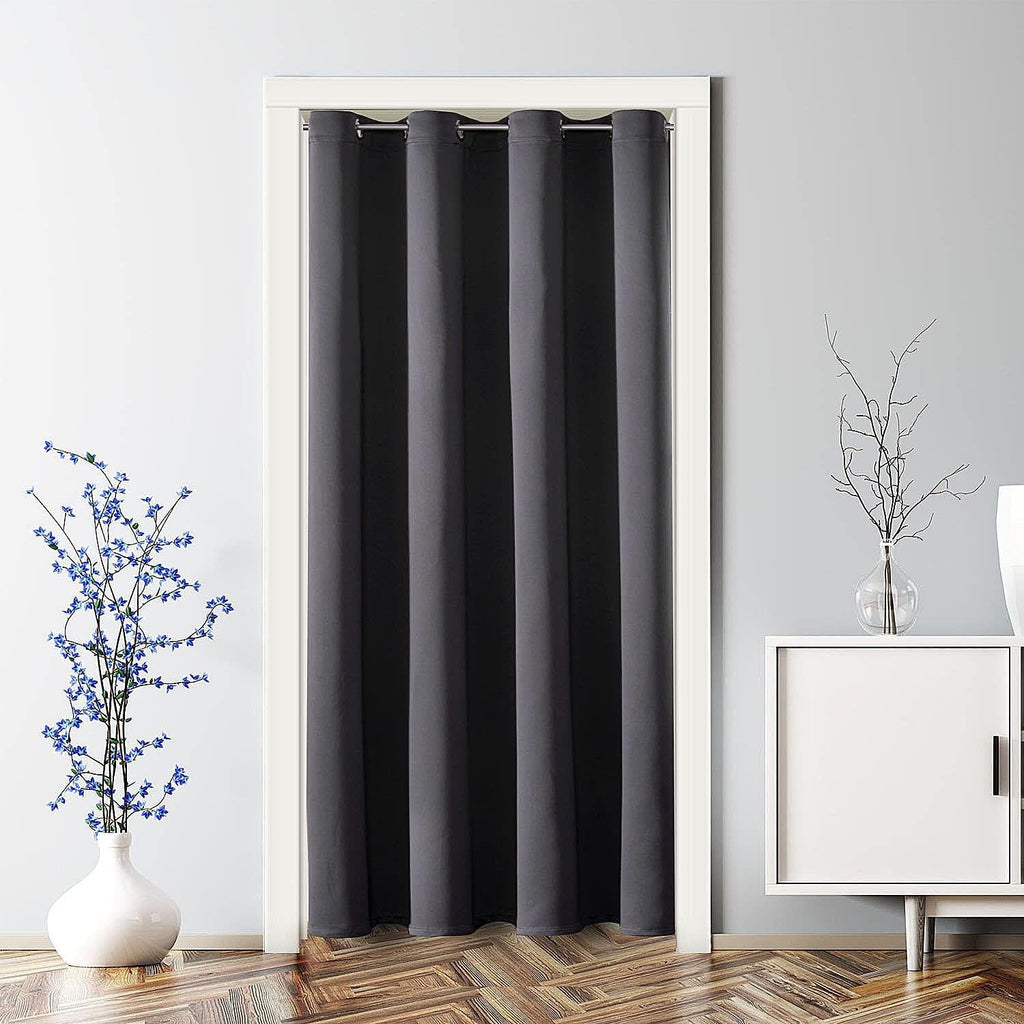ChrisDowa Blackout Door Curtains for Doorway Privacy, Grommet Closet Curtains for Bedroom Closet Door, Thermal Insulated Temporary Doorway…