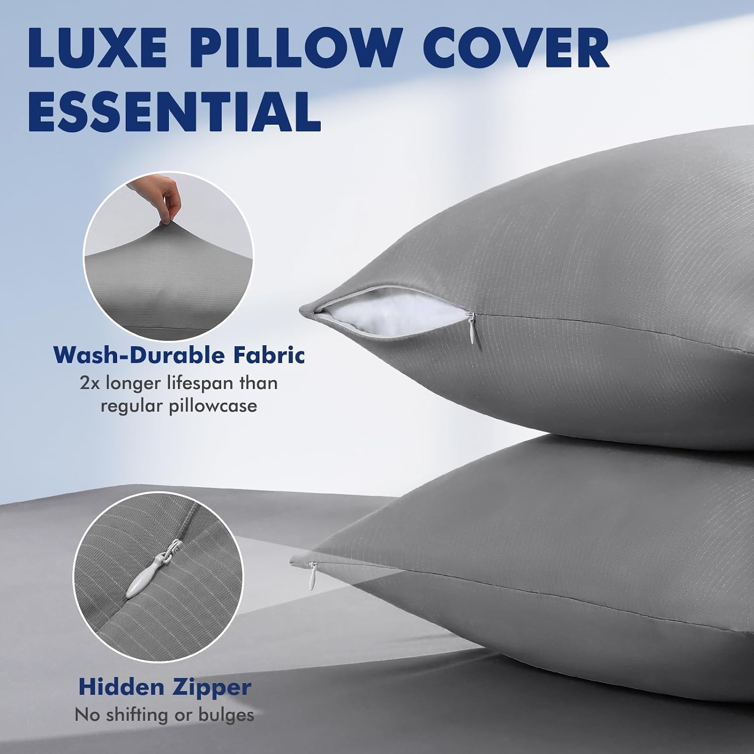 Elegear Silver Infused Cooling Pillow Cases for Hot Sleepers, Odor Resistant Cooling Pillowcase with Q-Max>0.5, Soft Silky Pillowcases for…