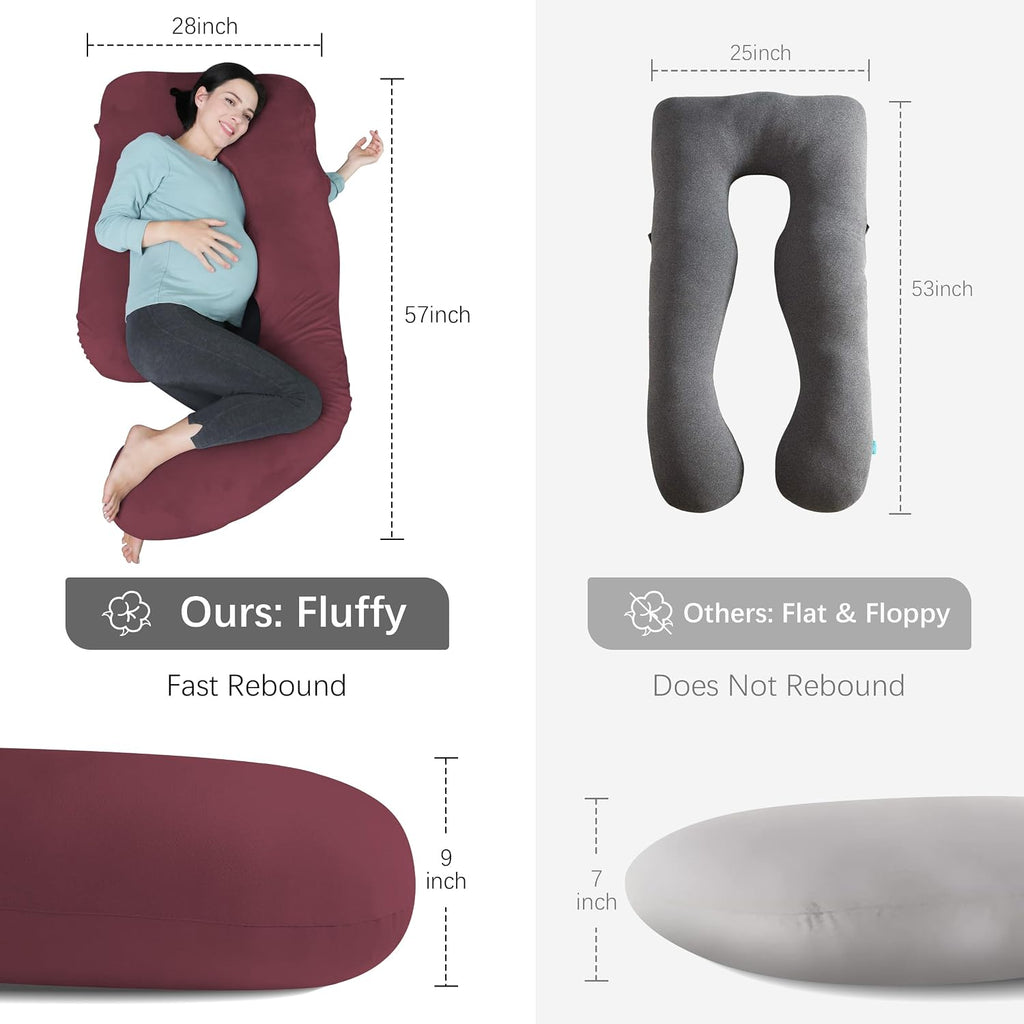 Moonpark MOON PARK Pregnancy Pillows for Sleeping - U Shaped Full Body Maternity Pillow with Removable Cover - Support for Back, Legs, Bell…