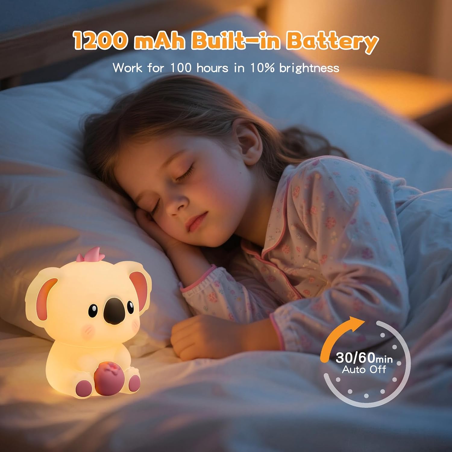 Night Light for Kids | Touch Control LED Lamp with Color Changing Modes | Adjustable Brightness for Nursery, Bedroom, Baby Room | Cute…
