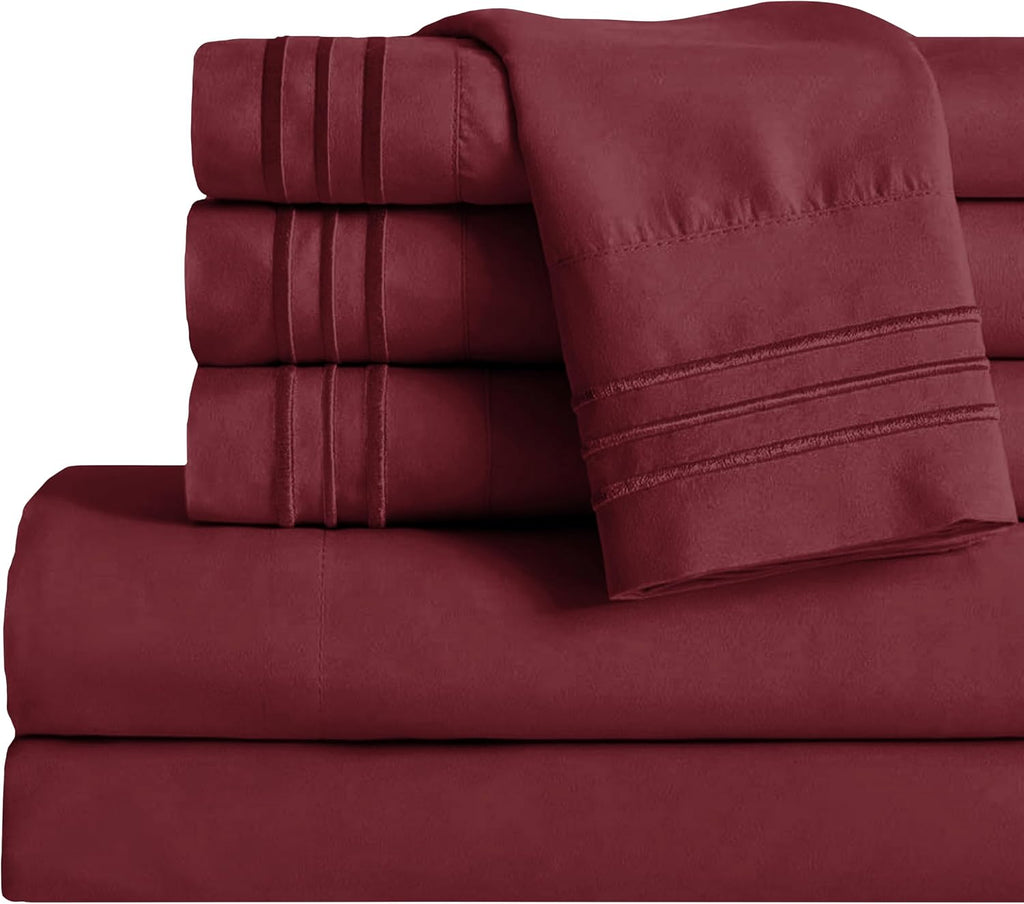 MocassiLuxuryBedding Mocassi King Sheet Set - Luxury Hotel 1800 Premier Bedding Sheets & Pillowcases - Ultra Soft Breathable & Cooling Bed…