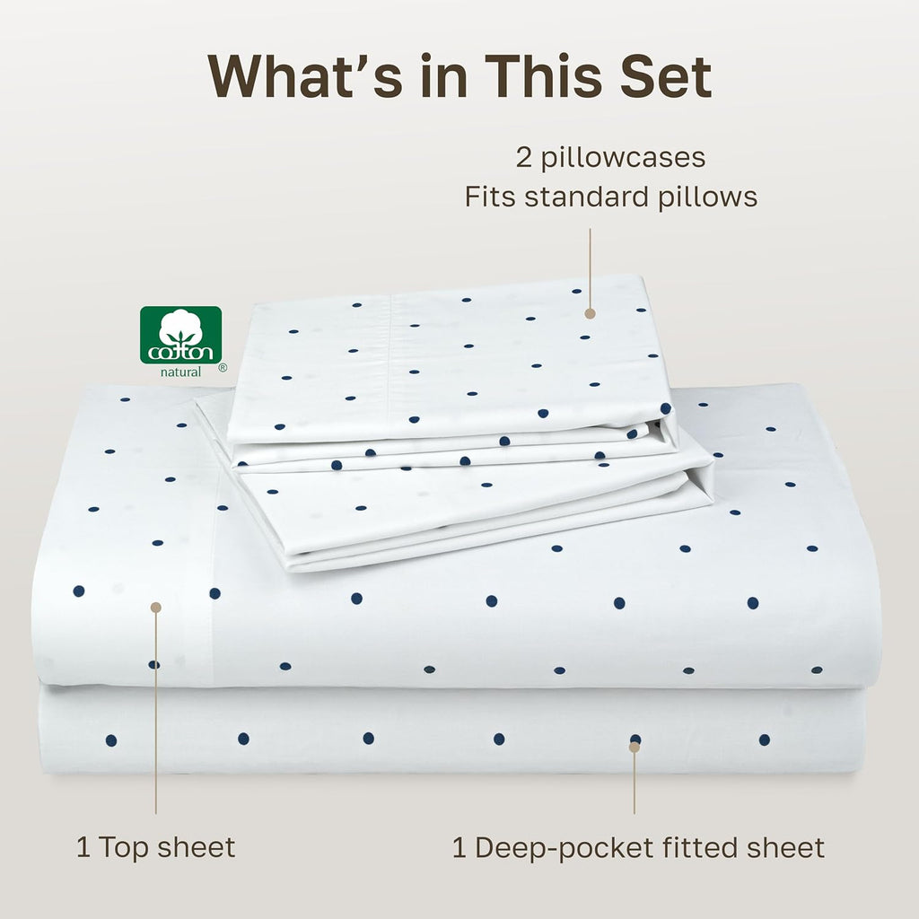 CaliforniaDesignDen California Design Den Soft 100% Cotton Full Sheet Set, 400 TC Good Housekeeping Award Winner, Smooth Sateen Finish with…
