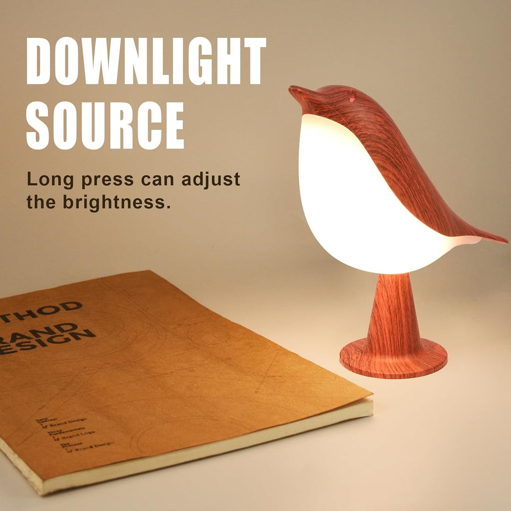 Deogos Small Desk Lamp, Bird Bedside Light with 3 Color Temperature and Touch Sensor, Cordless Kids Night Light, Rechargeable Battery for…