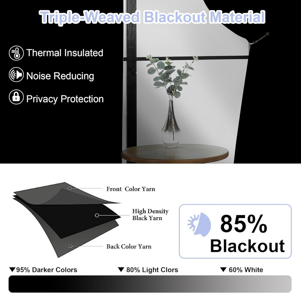 Simplebrand Ava Blush Short Blackout Curtains for Bedroom 54 Inches Long 2 Panels Set, Solid Thermal Insulated, Energy Saving Window Treatm…
