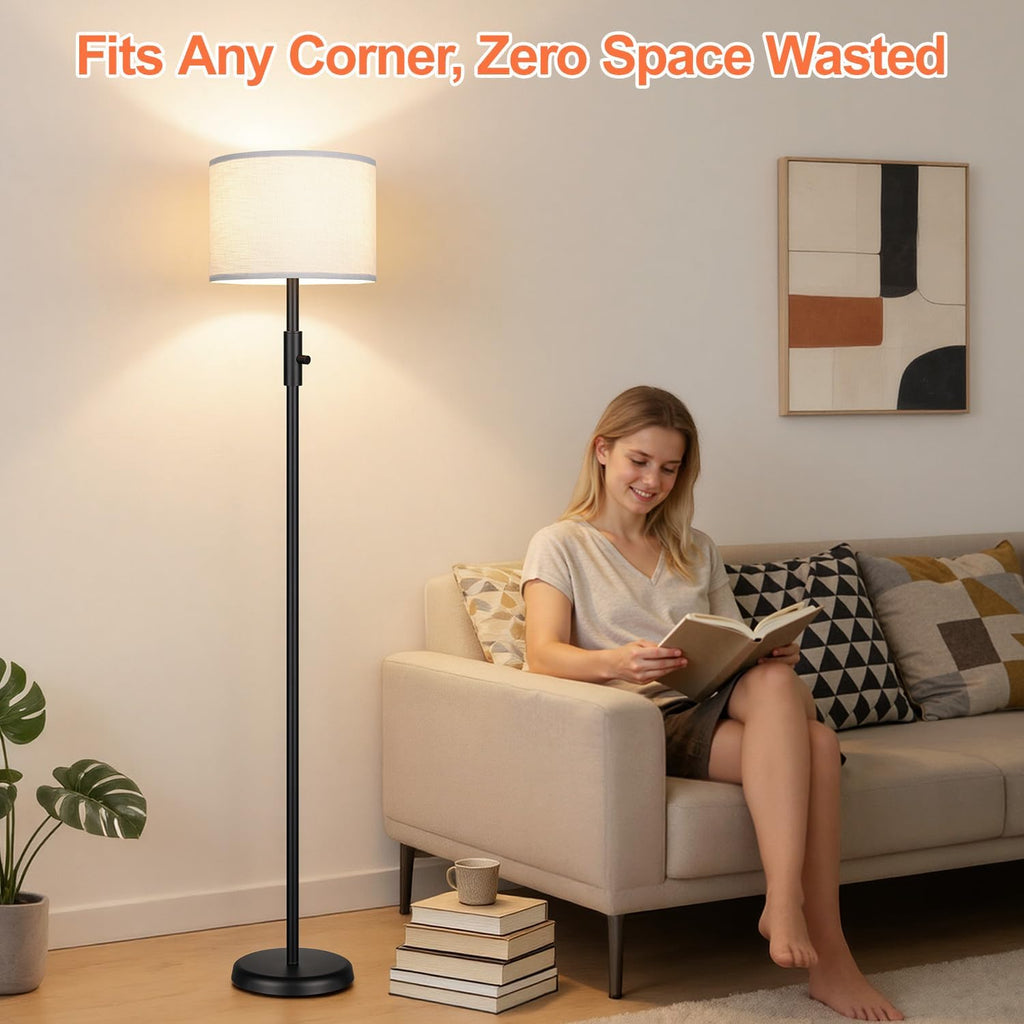 Upgraded】 Dimmable Floor Lamp, Modern Floor Lamps Simple Design with White Shade for Living Room, Tall Standing Lamp for Bedroom Office…