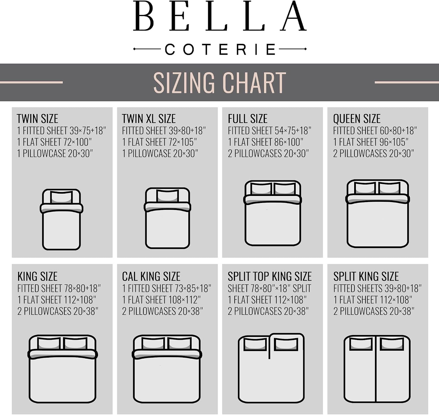 Bella Coterie Luxury Bamboo Viscose Queen Size Sheet Set | 100% Organically Grown | Ultra Soft | Cooling for Hot Sleepers | 18" Deep…